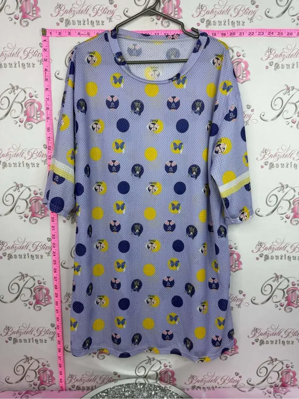 Lining jersey shirt polka dot animal print butterfly’s purple blue yellow